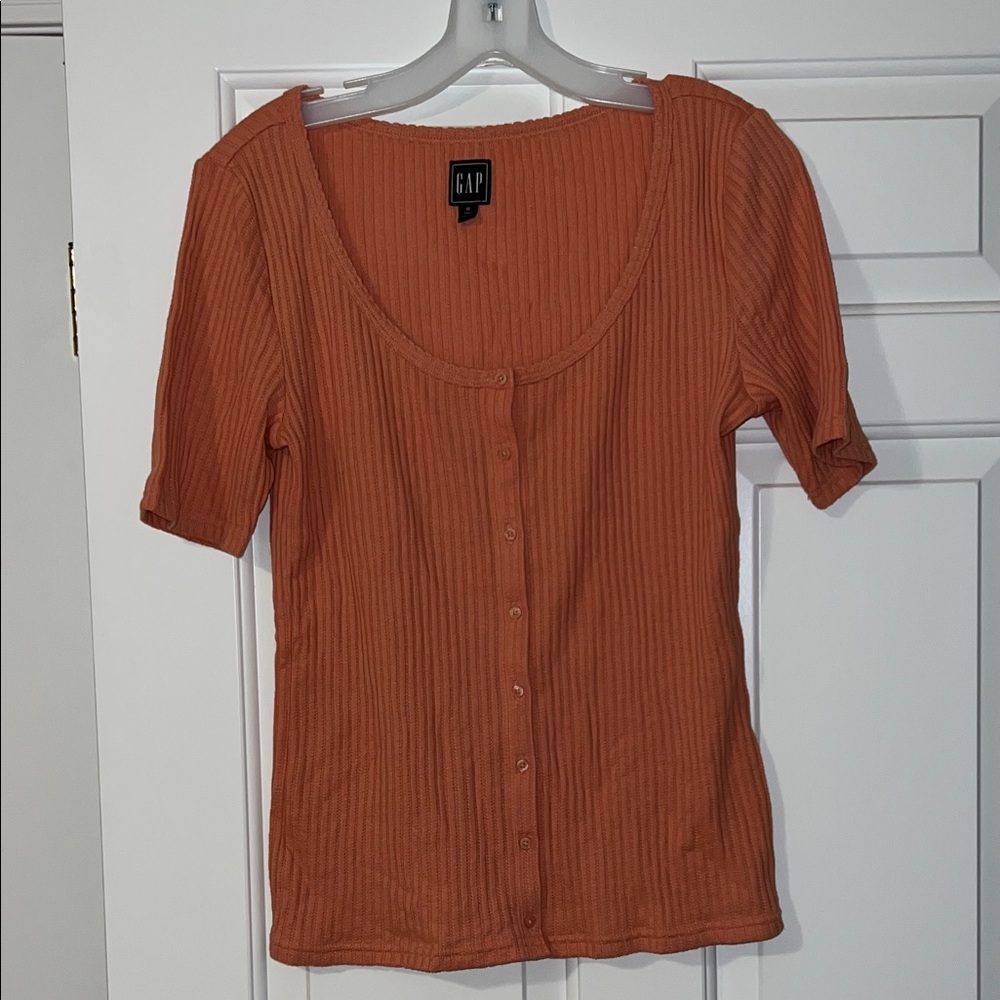 GAP Women's Button Down Peach Top